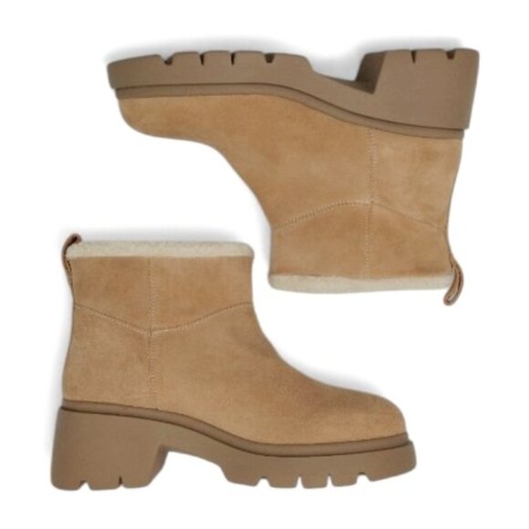 Steve Madden Women's Size 8 Sand Hatcher Sherpa Lined Block Heel Ankle Booties - Picture 7 of 12